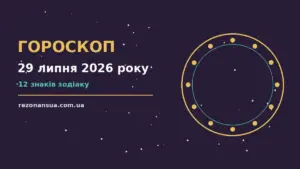 Стилізоване зображення зодіакального кола на фоні ранкового неба, що символізує орієнтири дня 29 липня 2026 року