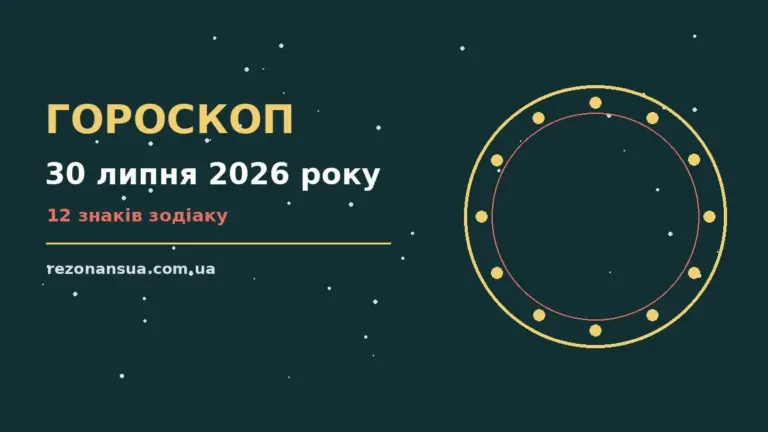 Гороскоп на 30 липня 2026 року: орієнтири для кожного знака для спокійних і точних рішень