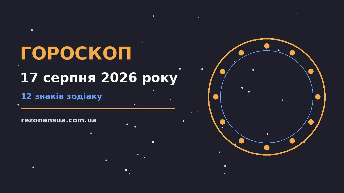 Щоденний гороскоп на 17 серпня 2026 року: орієнтири для кожного знака, енергія понеділка, корисні звички і практичні поради