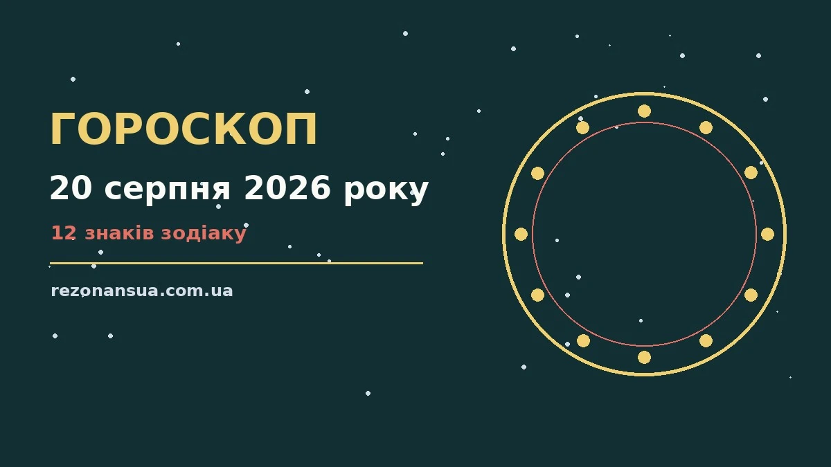 Гороскоп на 20 серпня 2026 року: практичні орієнтири для роботи, грошей і стосунків