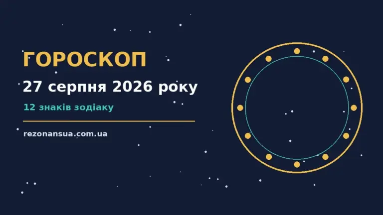 Гороскоп на 27 серпня 2026 року: орієнтири для кожного знака для спокійних і точних рішень