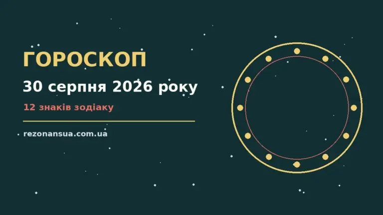 Гороскоп на 30 серпня 2026 року: орієнтири для кожного знака для спокійних і точних рішень