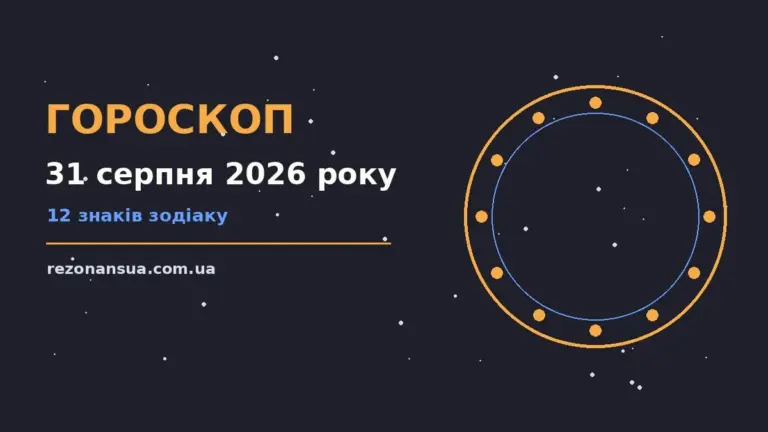Гороскоп на 31 серпня 2026 року: орієнтири для кожного знака для спокійних і точних рішень