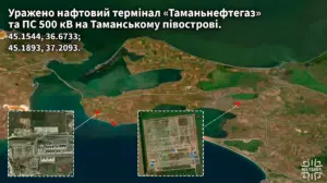 У ніч на 20 серпня дрони вдарили по «Танеко», терміналу в Тамані та підстанції 500 кВ