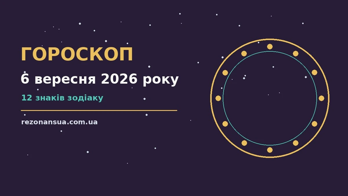Недільний гороскоп на 6 вересня 2026 року з практичними порадами для роботи, фінансів і стосунків