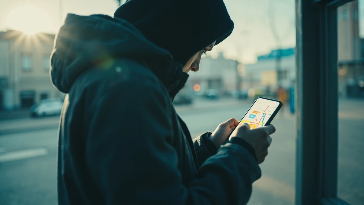 Ілюстративна сцена: пасажир перевіряє міський транспорт на смартфоні
