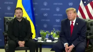 Президент України Володимир Зеленський під час виступу на полях Генасамблеї ООН
