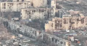 Дрон над окупованим містом Олешки